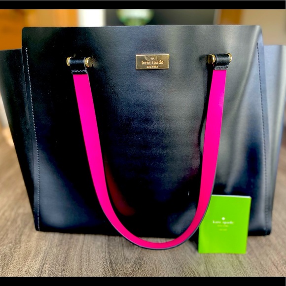 Kate spade black tote with pink inside Clearance